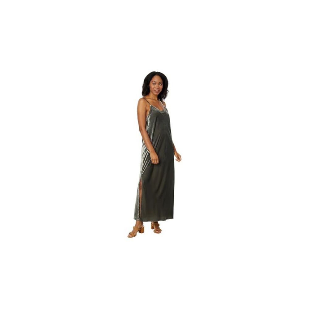 SPLENDID Womens Green Tie Elastic Back Sleeveless Full-Length Shift Dress S